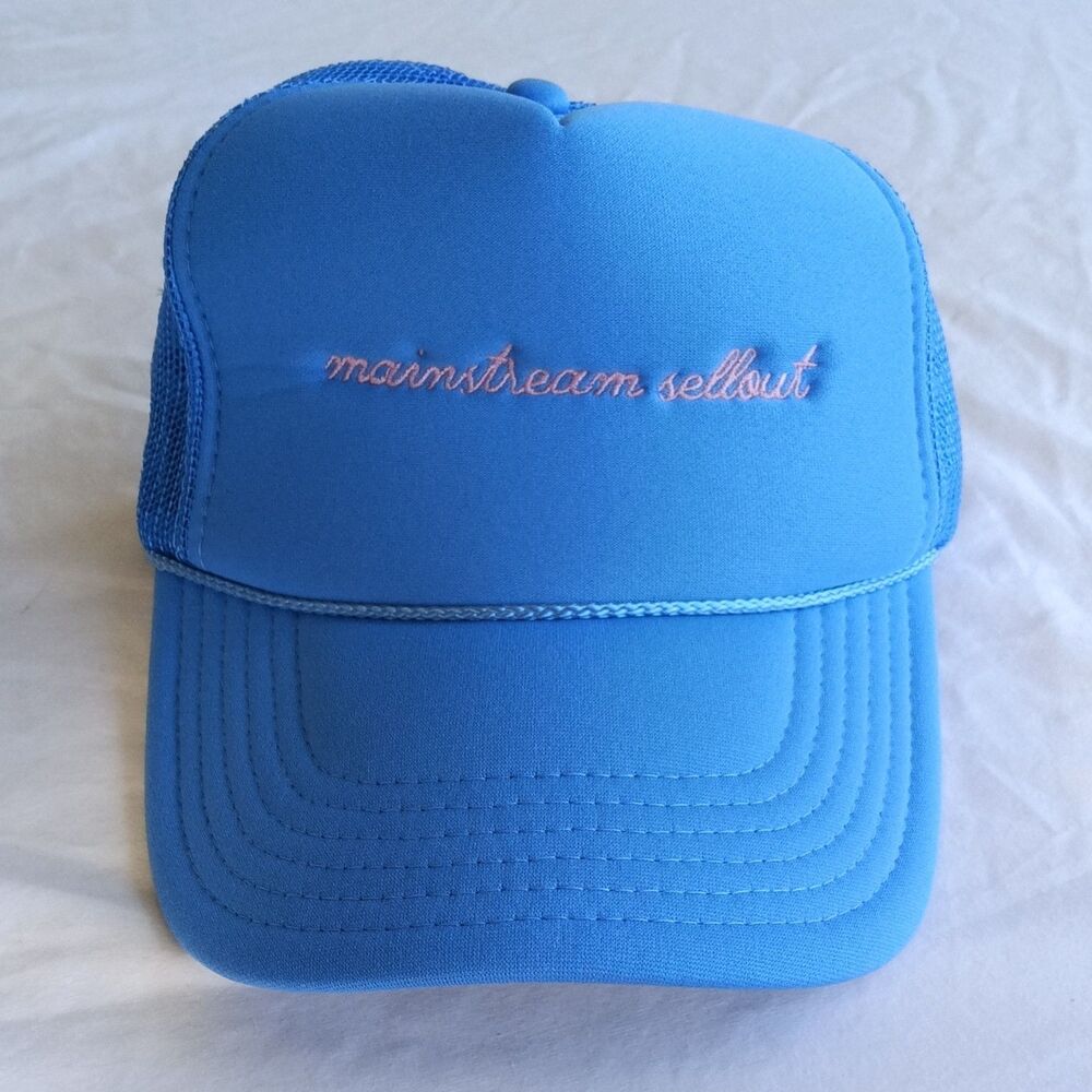 Machine Gun Kelly Mainstream Sellout Script Blue Trucker Hat